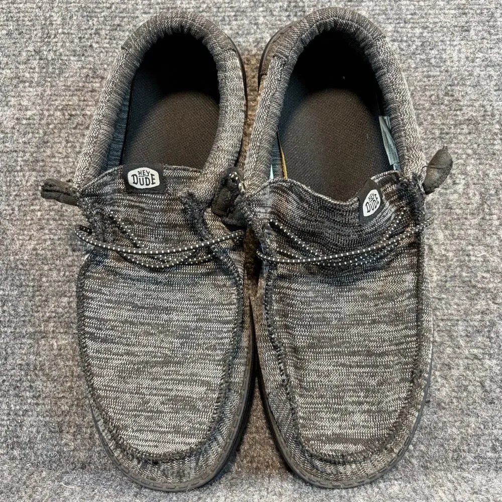Hey Dude Gray Wally Sport Knit Casual Slip On Comfort Sneakers Shoes Mens 9